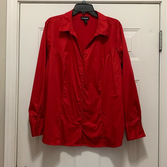 Lane Bryant Tops - 3/$15 Lane Bryant size 20 cotton red button down shirt